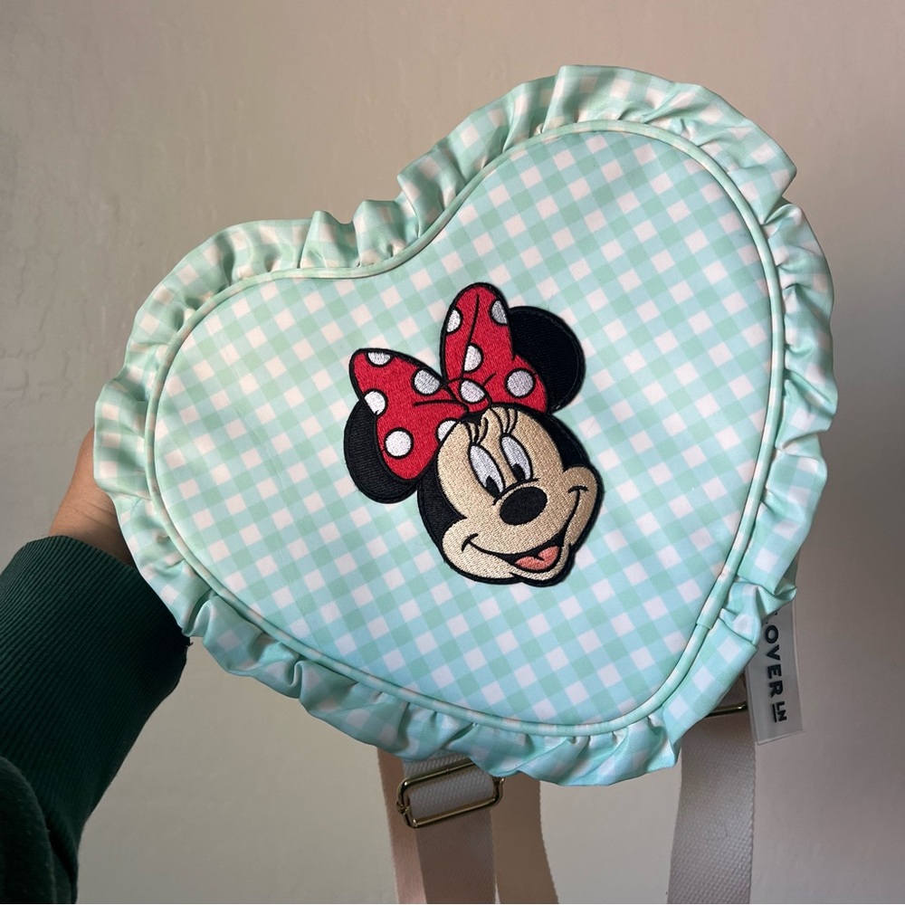 Stoney Clover Lane Heart Ruffle Mint Gingham Backpack Minnie Mouse Disney